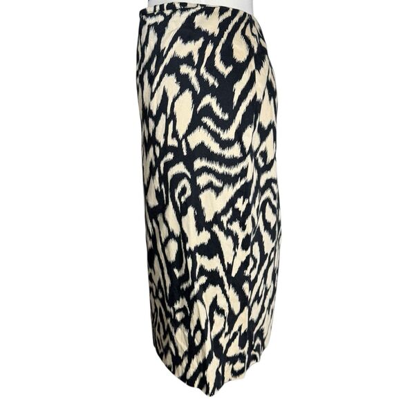 Larry Levine Zebra Print Cotton Stretch Pencil Skirt Sz 12 - Picture 2 of 5